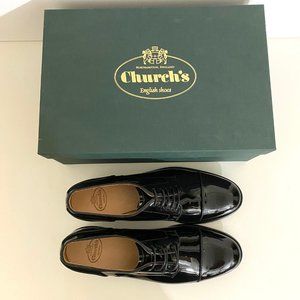 CHURCH'S Black Patent Oxford/Brogues/Derby Shoes